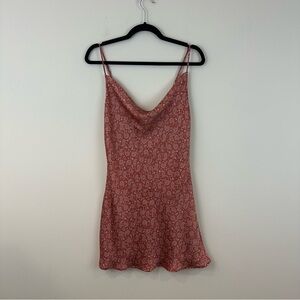 Dress Forum Coral Paisley Satin Slip Dress Size Small